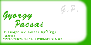 gyorgy pacsai business card
